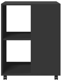 fekete szerelt fa kisasztal kerekekkel 55 x 60 x 78 cm