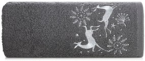 Pamut karácsonyi törölköző rénszarvassal szürke Szélesség: 70 cm | Hossz: 140 cm