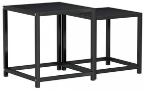 2 db fekete MDF dohányzóasztal
