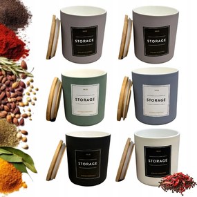 Konyhai Kerámia Ételtároló Edények Fedővel Száraz Ömlesztett Termékek 6