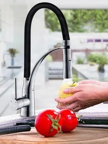 Mosogatócsaptelep EYN KC46919 kihúzható zuhanyfejjel és LED-fénnyel, több színváltozatban — Zöld