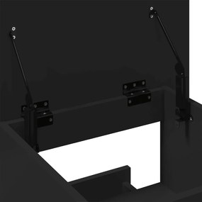 fekete szerelt fa állópult kerékkel és fiókkal 55 x 55 x 107 cm