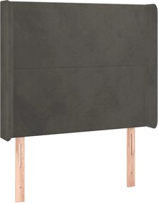 vidaXL sötétszürke bársony fejtámla szárnyakkal 93x16x118/128 cm