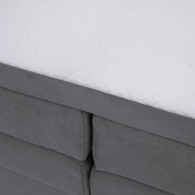 Boxspring ágy, 180x200, szürke, APRIL