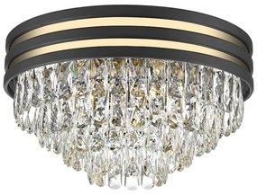 Brilagi - LED Kristály mennyezeti lámpa VELURE 5xE14/40W/230V fekete BG-C0525-05A-P7D7