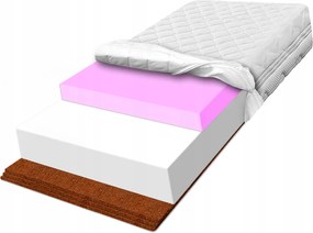 Matrac 80x170, 3 réteg kókusszal és 6 cm Hr habszivaccsal H2 H3 merevítő, puha