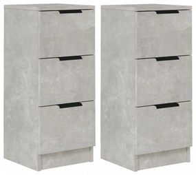 2 db betonszürke szerelt fa tálalóasztal 30 x 30 x 70 cm