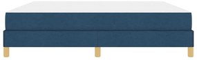 Boxrugós ágy Kék és Barna 180 x 200 cm Textil és mérnöki fa