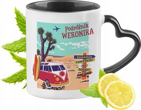 Fekete Bögre Szív Alakú Füllel Veronikának Ideális Ajándék