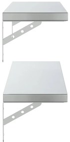 2 db ezüstszínű rozsdamentes acél fali polc 100 x 23,5 cm