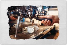 Poszterek 60x40 Barista önti a kávét