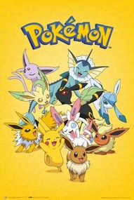 Plakát Pokémon - Eevee Evolutions, (61 x 91.5 cm)