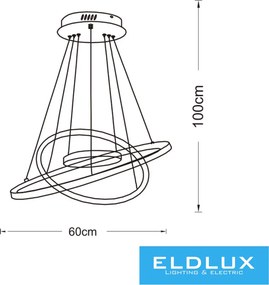 ELDLUX A64-3C Modern Led Függesztett Lámpa IP20