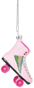 Üveg kézzel készített karácsonyfadísz 8 cm Retro Rollerskate – Sass &amp; Belle