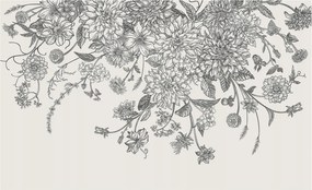 Dekoratív fotótapéta falra Könnyű összeszerelés Virágmintás 416x254 Ragasztó