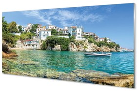 Üvegképek Görögország tenger városi élet 120x60cm