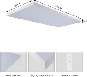 Brilagi-LED Fényerőszabályozható fürdőszobai lámpatest FRAME SMART LED/96W/230V IP44 fehér + távvezérlő