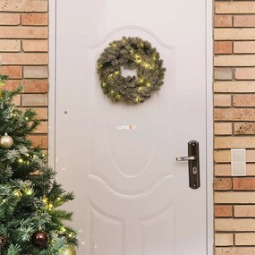 Adventi LED koszorú, melegfehér, 40cm, elem nélkül, időzítővel