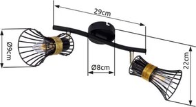 Globo 54814-2 Spot metál fekete-arany színben. LxH:290x220, exkl. 2xE14 40W 230V