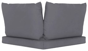 3 db antracitszürke oxford szövet raklapkanapé-párna