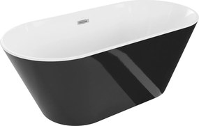 Luxury Flavia szabadon álló fürdökád akril  160 x 80 cm, fehér/fekete - 54031608075 Térben álló kád