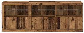 Oldaltálca LED világítással Régi fa 181,5x37x67 cm Mérnöki fa