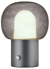 Antracitszürke alumínium LED asztali lámpa üveg búrával (magasság 32 cm) Iris – Blomus