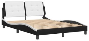 fekete és fehér ágykeret LED-ekkel matrac nélkül Zadar 140 x 190 cm