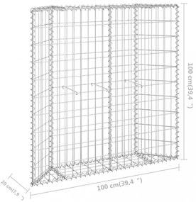 trapéz alakú horganyzott acél gabion magaságyás 100x20x100 cm