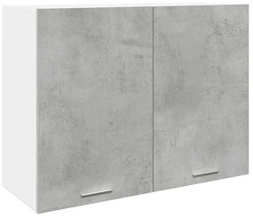 “Lyon” 7 részes betonszürke szerelt fa fürdőszobai bútorszett