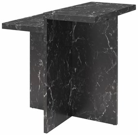 Fekete dohányzóasztal márvány dekorral 56x56 cm Brielle – CosmoLiving by Cosmopolitan