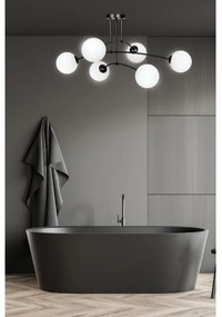 Csillár PREGOS 6xE14/10W/230V fekete/fehér