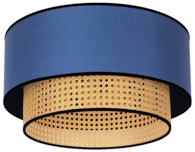 Duolla - Mennyezeti lámpa BOHO 1xE27/15W/230V átm. 45 cm kék/rattan