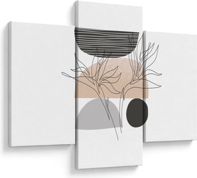 Kép - Vonal művészet virágok N⁰2 (90x60 cm)