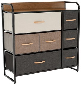 HAZEL TYP 3 szekrény szövet fiókokkal, barna, XL