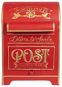 Piros fém karácsonyi postaláda Letters to Santa North Pole