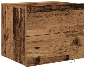 Éjjeli Asztal LED Fali Ráadás Régi Fa 50x39x41 cm