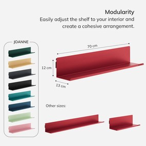 Fali polc JOANNE 700 mm, Modern: piros