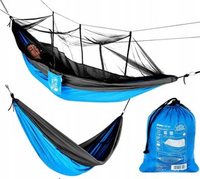 Függőágy Szúnyoghálóval Kétszemélyes Turista Nagy Kerti Tömör