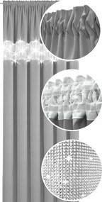Kész függöny sima 145x220 strasszokkal matt flitteres függöny békáknak