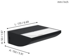 Eglo 99578 - LED Kültéri fali lámpa SORRONARO LED/10,5W/230V IP44