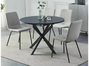 Kinyitható étkezőasztal GASTON 100(135)X100 cm, fekete márvány dekoráció