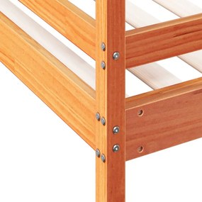 viaszbarna tömör fenyőfa emeletes ágy 90 x 200/140 x 200 cm