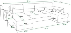 Sarok ülőgarnitúra U Radiant U2 (szürke). 1057527