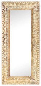 kézzel faragott tömör mangófa tükör 110 x 50 x 2,6 cm