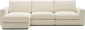 Bézs zsenília sarokkanapé (bal oldali-heverő résszel) Alea – Kave Home