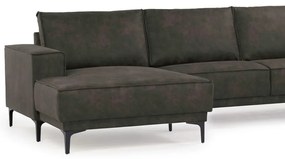 Antracitszürke bőrutánzat sarokkanapé (bal oldali) Copenhagen – Scandic