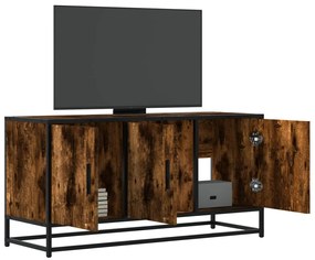 füstös tölgy színű szerelt fa és fém TV-szekrény 100x35x50 cm