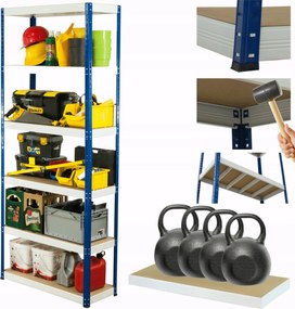 Tárolószekrény fém állvány Helios 213x100x50cm 6Px400kg Tömör