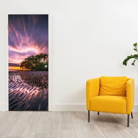 Fotótapéta ajtóra - Strand naplementekor (95x205cm)